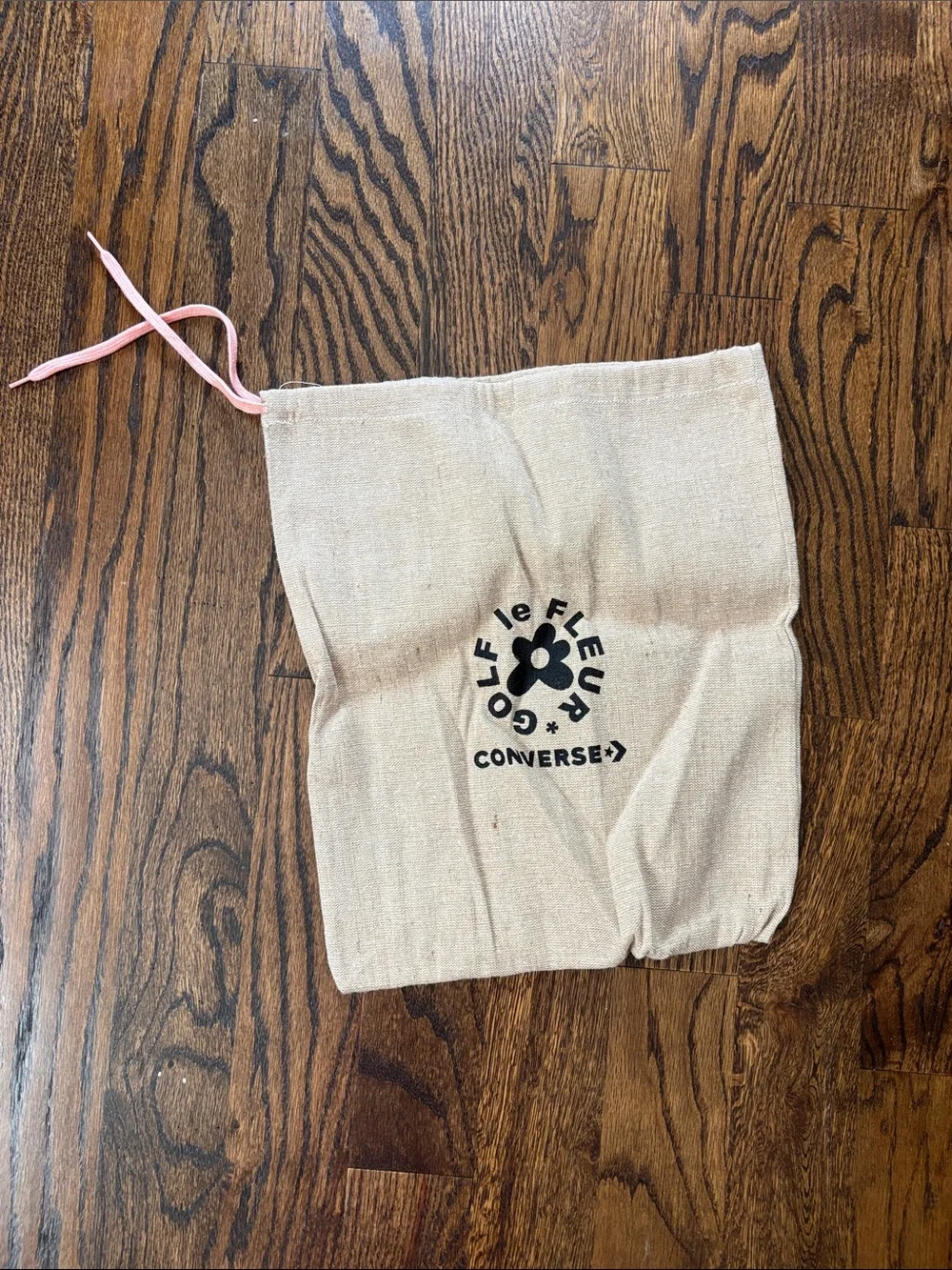 **HOST PICK** Converse GOLF Le FLEUR Canvas Drawstring Bag in Beige Pink Tie